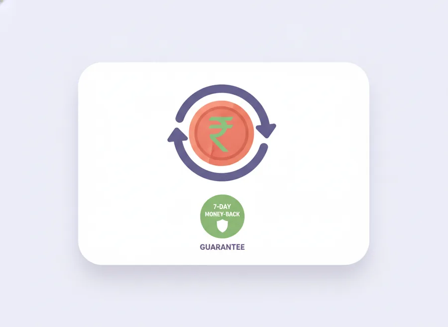 Refund and 7-day money-back guarantee badge